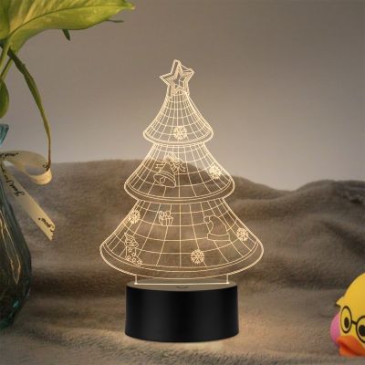 3D Illusion Christmas Tree Led Night lamp with Warm White Color Gift for Christmas
